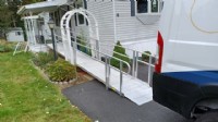wheelchair ramp installed in Southington CT through arbor by Lifeway Mobility