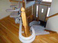 curved rail stairlift in Conneticut home