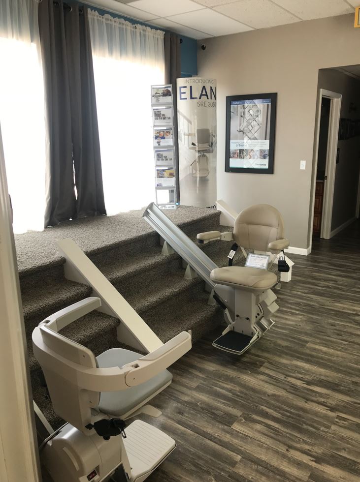 Bruno Elite stairlift in Lifeway Mobility Northern CO Showroom in Greeley, CO