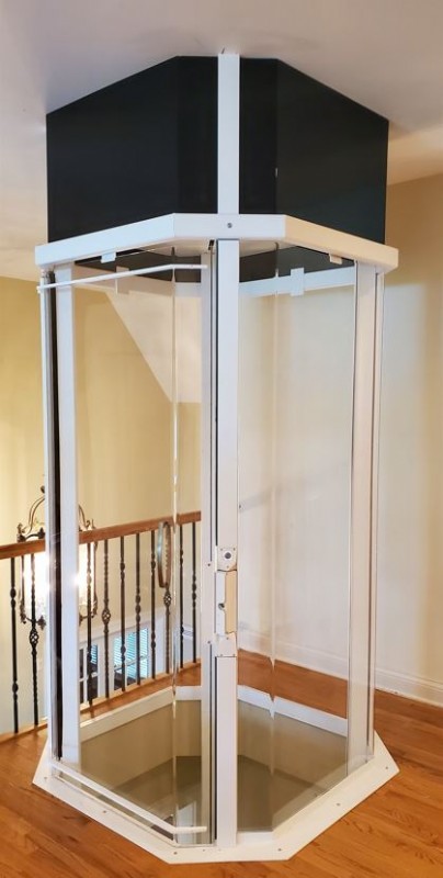 Savaria Vuelift glass elevator in North Barrington home installed by Lifeway Mobility
